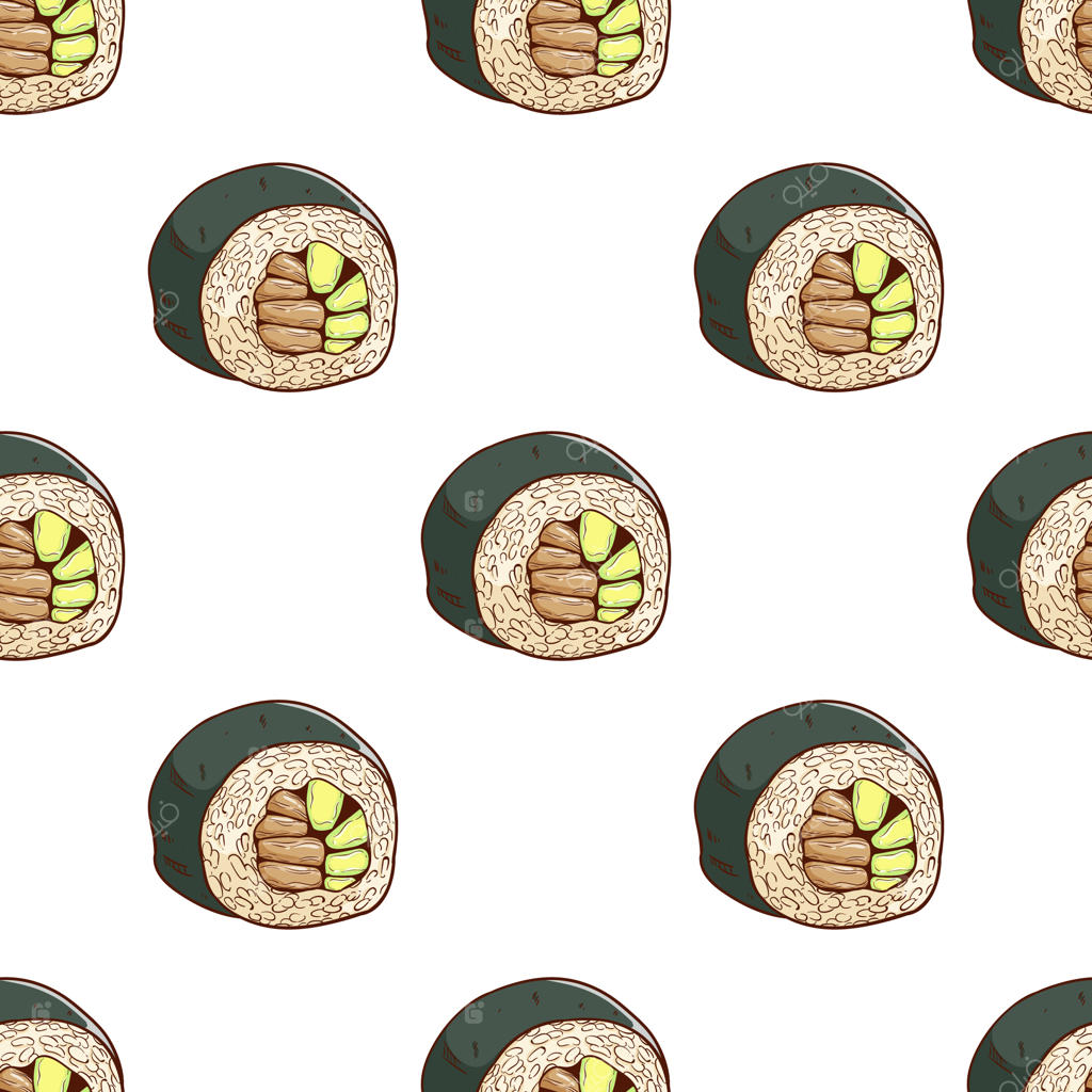 پترن یکپارچه سوشی طراحی دستی