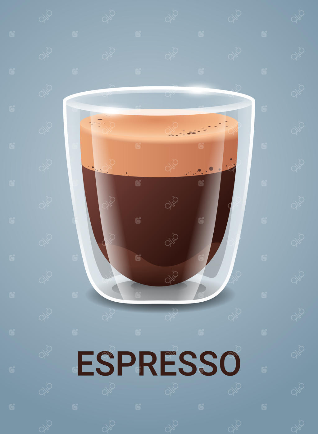 قهوه واقعی در فنجان شیشه‌ای - اسپرسوی داغ