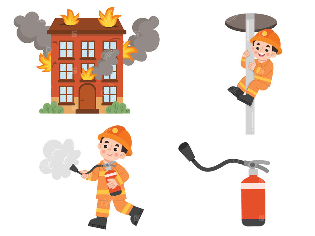 تصویرسازی‌های کارتونی آتش‌نشان برای کودکان