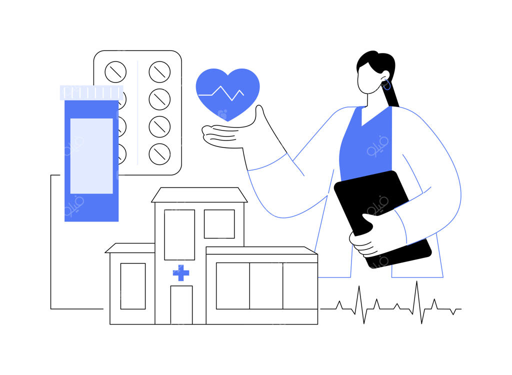 تصویرسازی وکتور مفهوم انتزاعی درمان بیماری قلبی