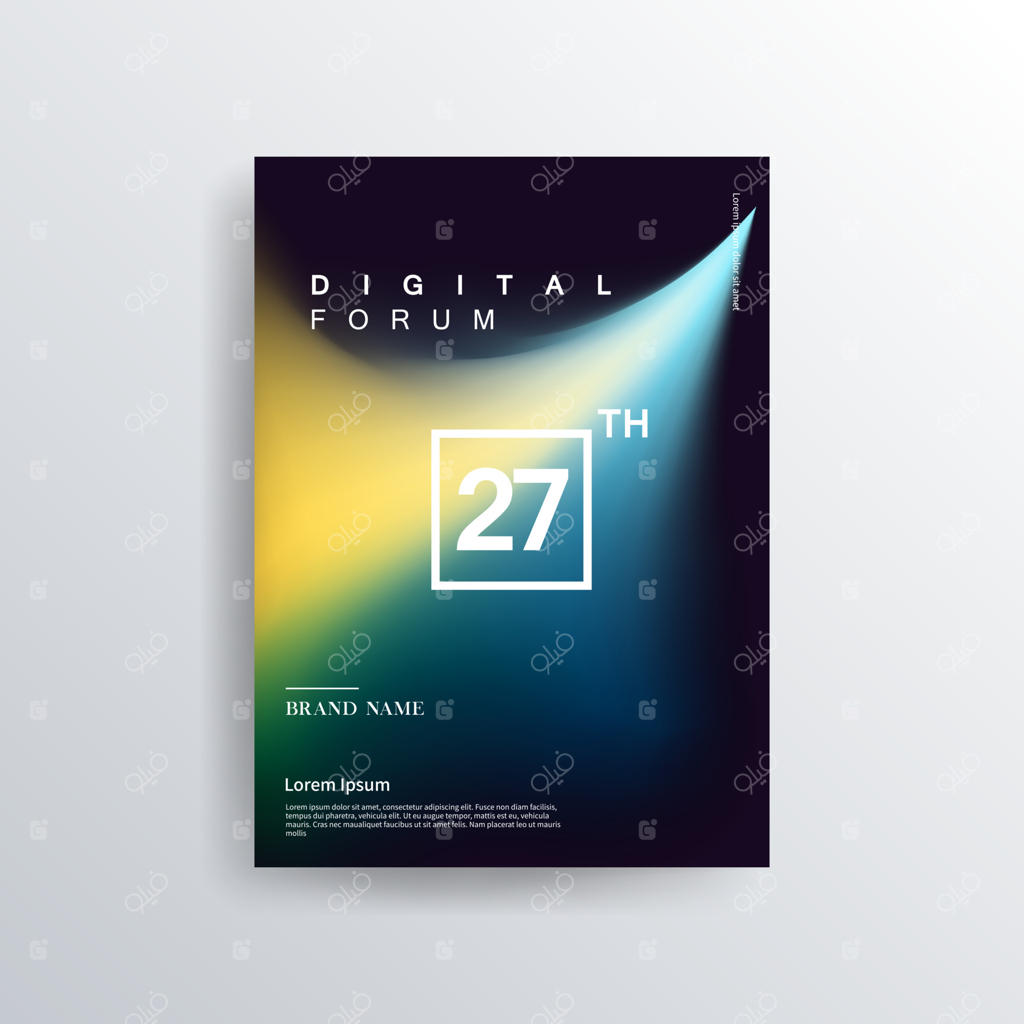 طراحی بروشور رنگارنگ، طراحی جلد انتزاعی، پس‌زمینه رنگین‌کمانی