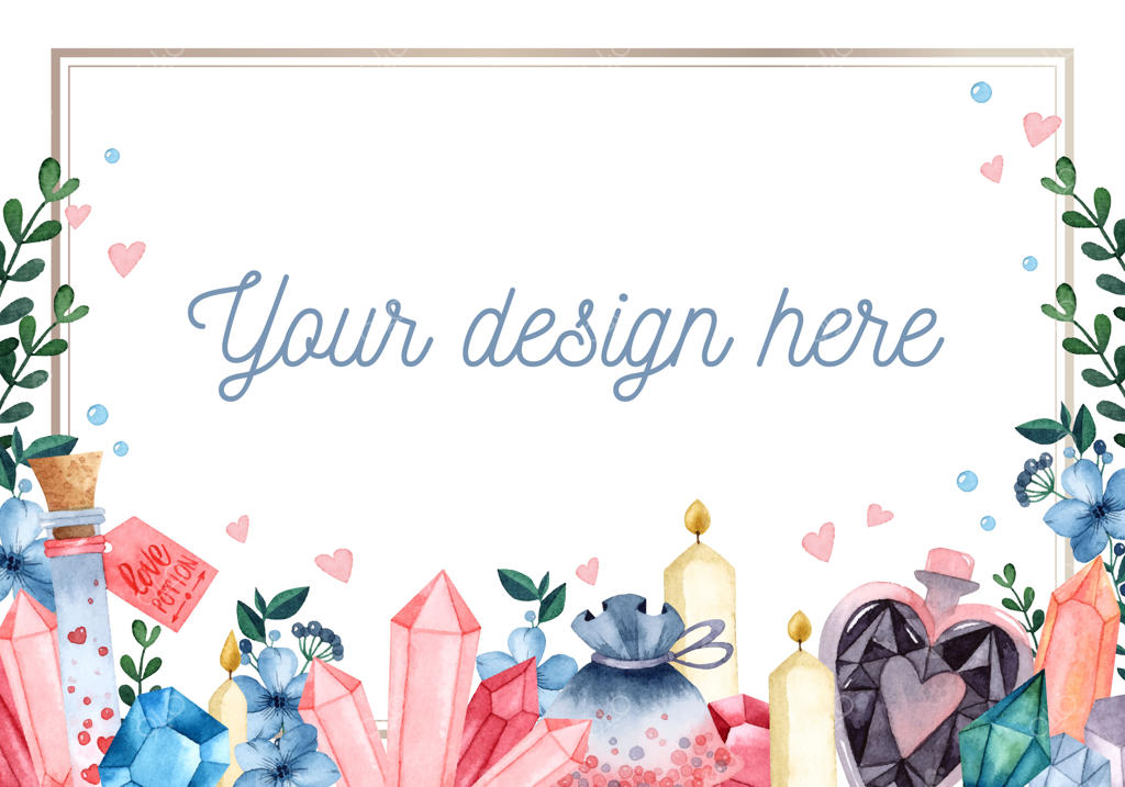 کارت دعوت عاشقانه با قاب جادویی ولنتاین به سبک آبرنگ