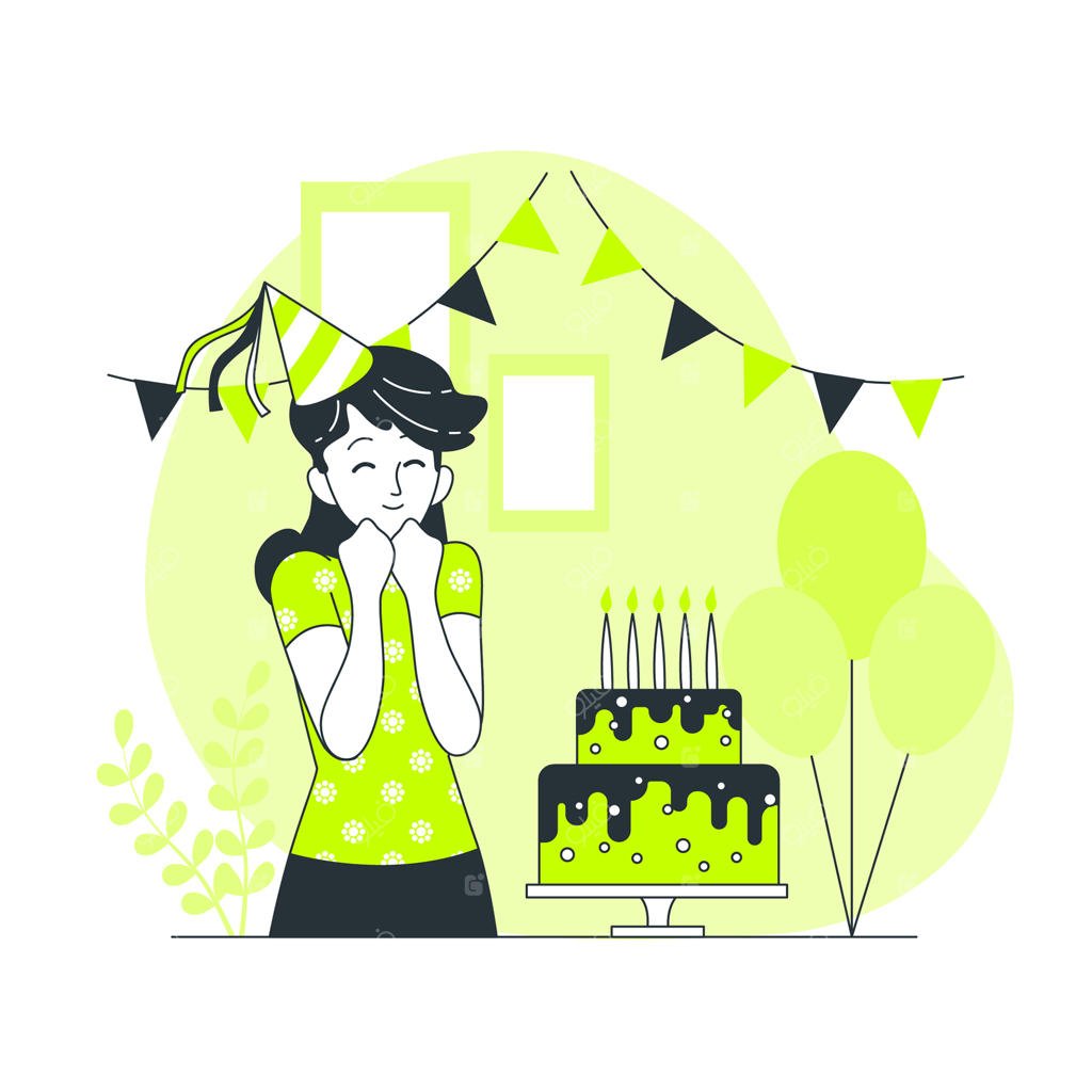 تصویرسازی مفهومی کیک تولد