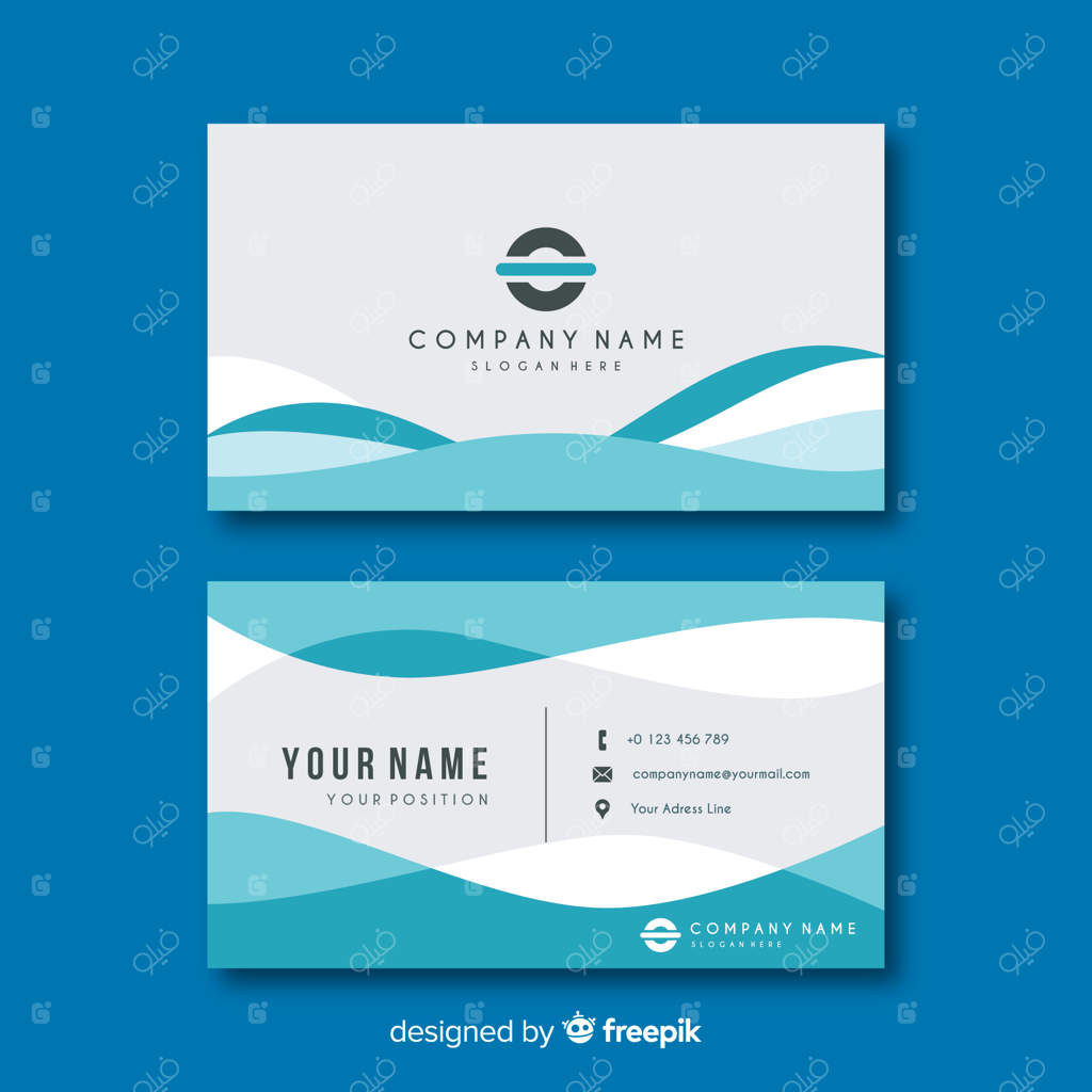 قالب کارت ویزیت با طرحی مدرن و منحنی