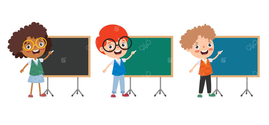 کودکان شاد در حال درس خواندن و یادگیری