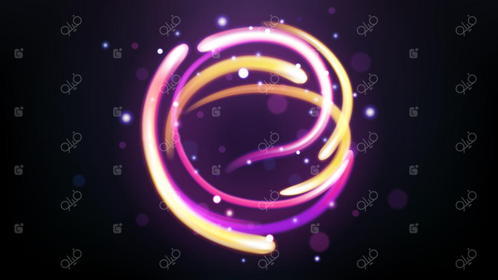 تصویرسازی وکتور با افکت نورهای رنگارنگ و تاری حرکت با نوردهی طولانی مدت