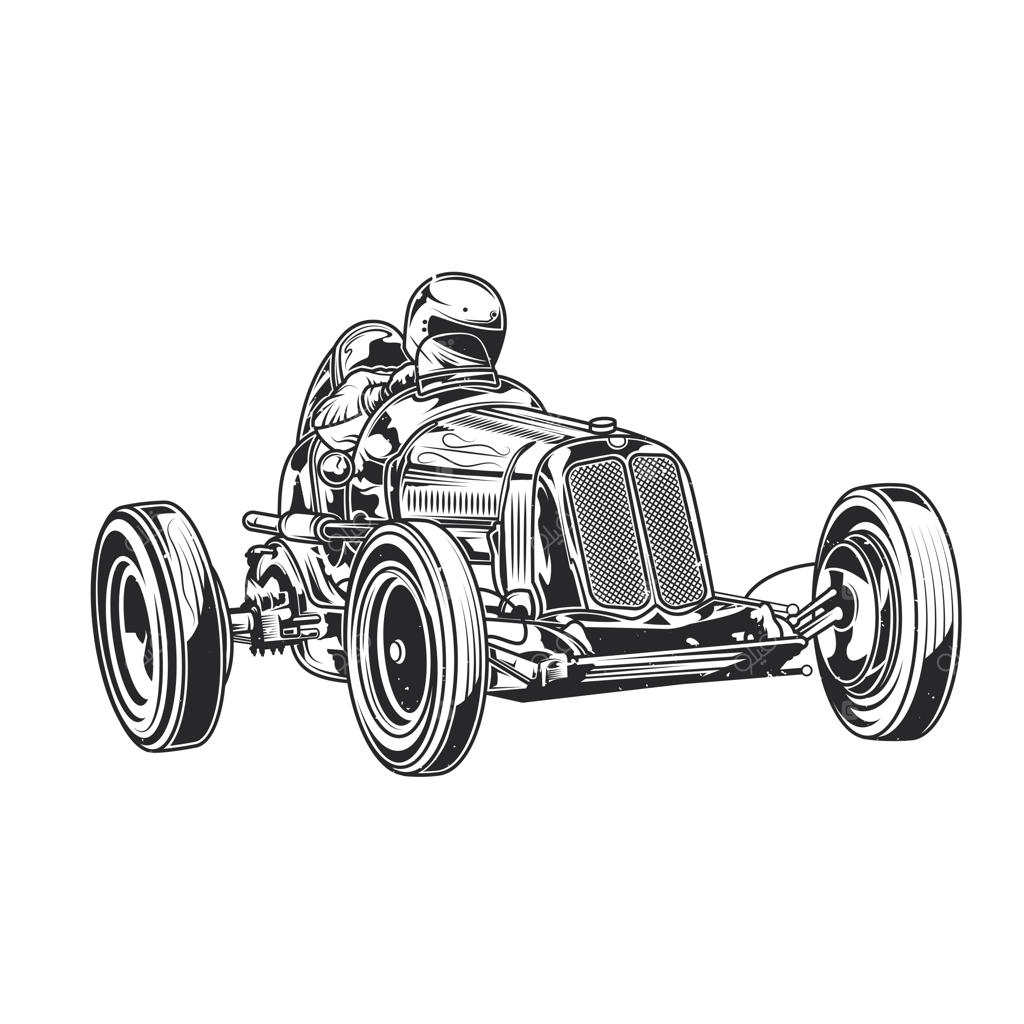 ماشین کلاسیک - تصویر سازی دستی