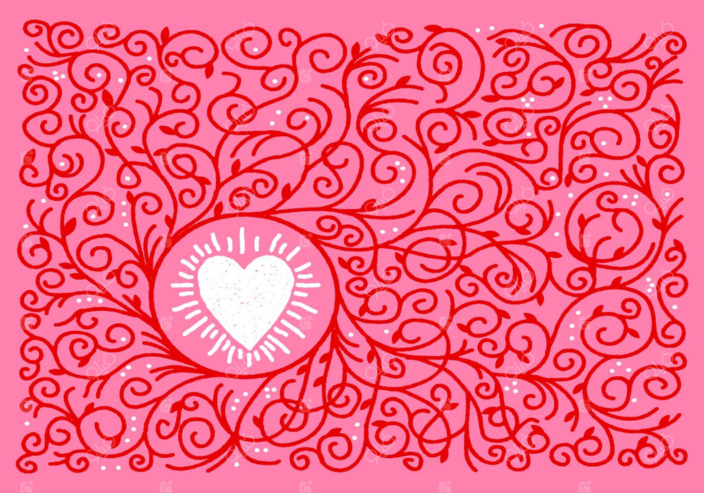 بردار حاشیه قلب و گلبرگ