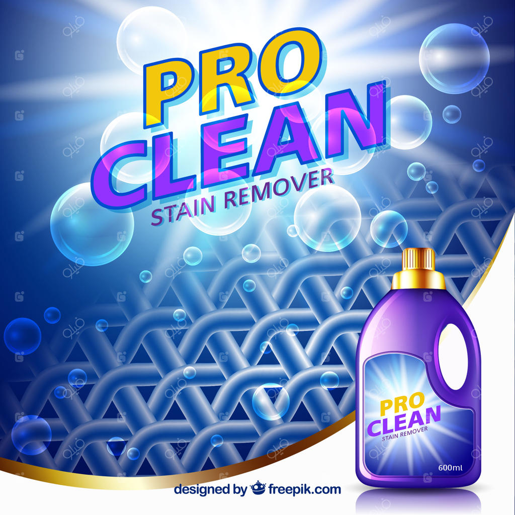 پس‌زمینه انتزاعی پارچه و حباب‌های مواد شوینده