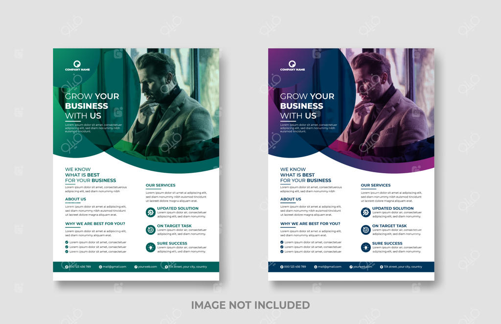 قالب وکتور حرفه‌ای تراکت تجاری آژانس بازاریابی خلاق