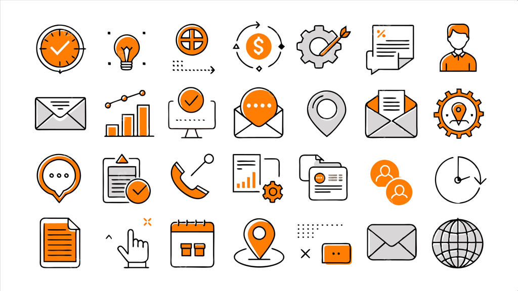 مجموعه آیکون‌های کسب‌وکار شامل آیکونی با کلمه Business