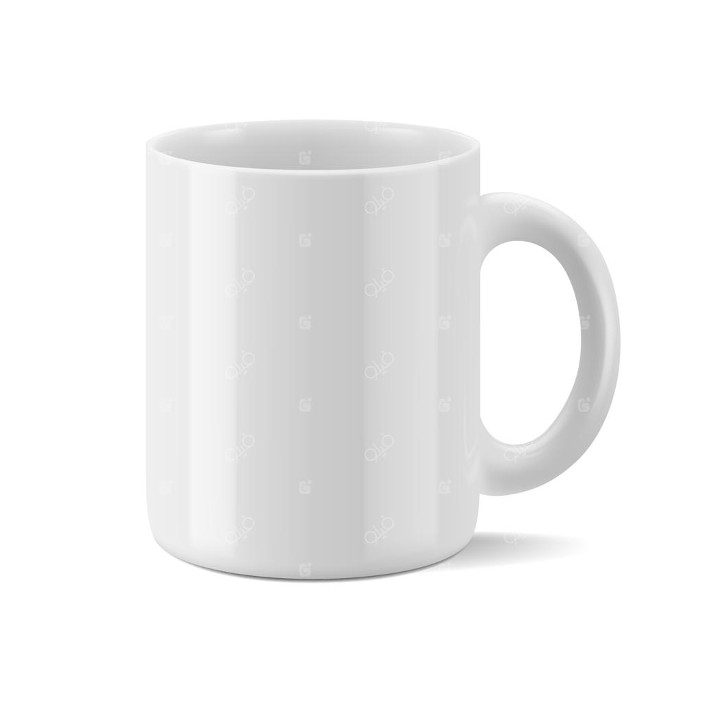 فنجان سفید ساده و جدا شده