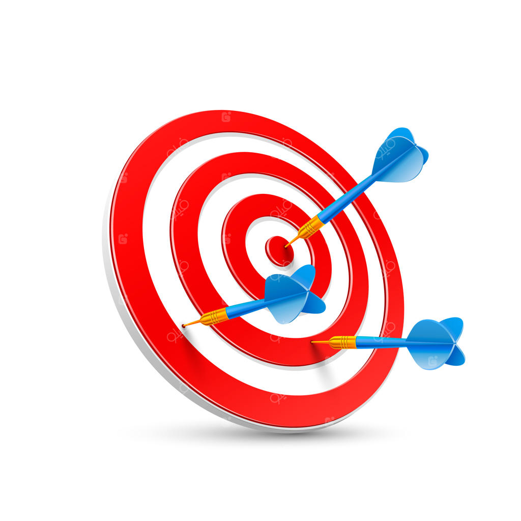 هنر سه‌بعدی هدف با دارت‌ها. تصویرسازی وکتور