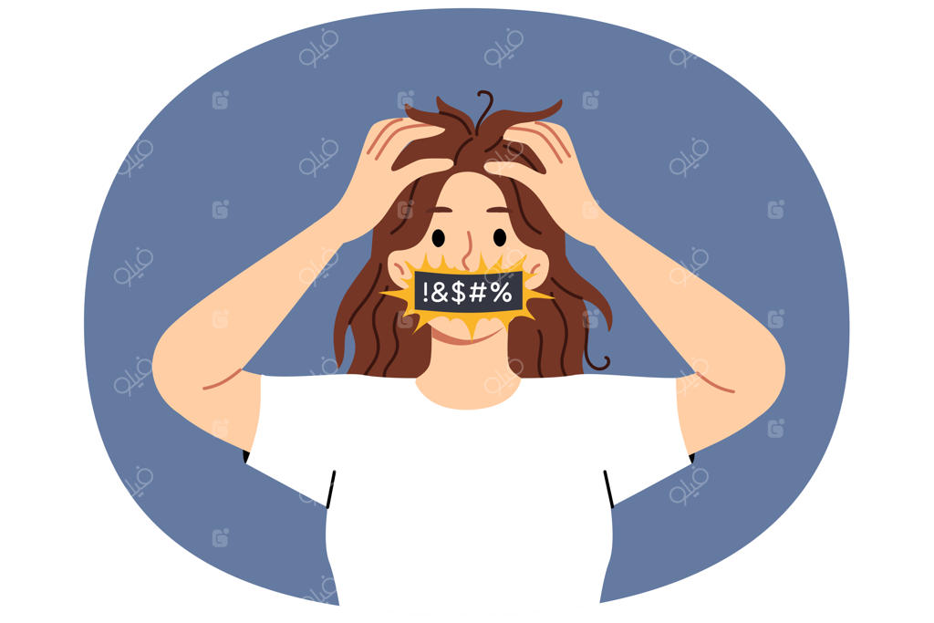 زن وحشت‌زده که پس از شنیدن خبر ناگوار، سرش را گرفته و ناسزا می‌گوید