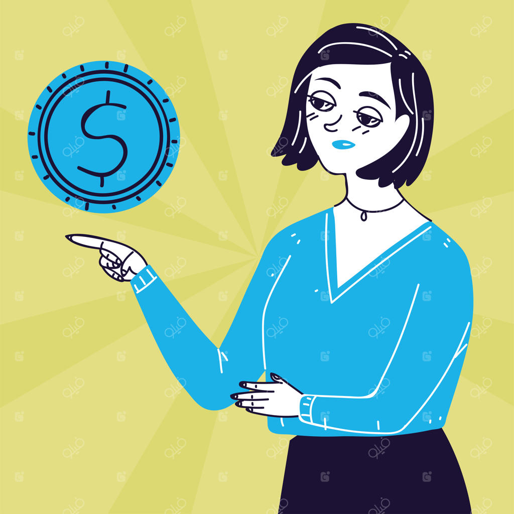 شخصیت زن تاجر با سکه