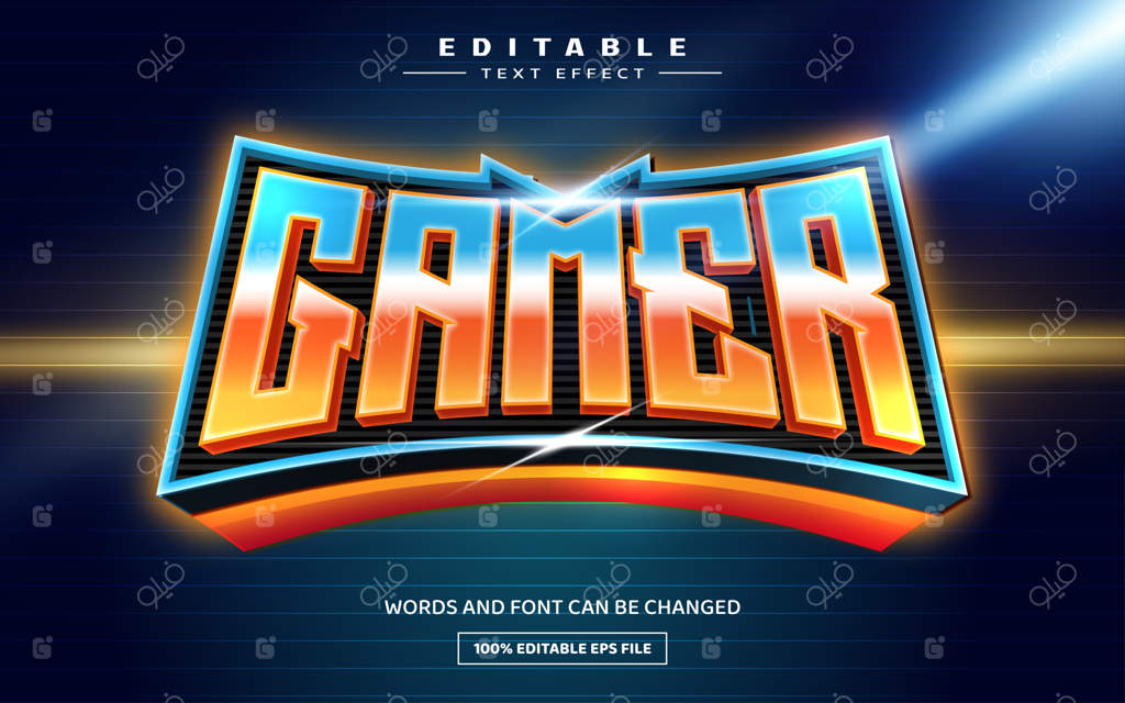 قالب افکت متنی قابل ویرایش گیمر 3D