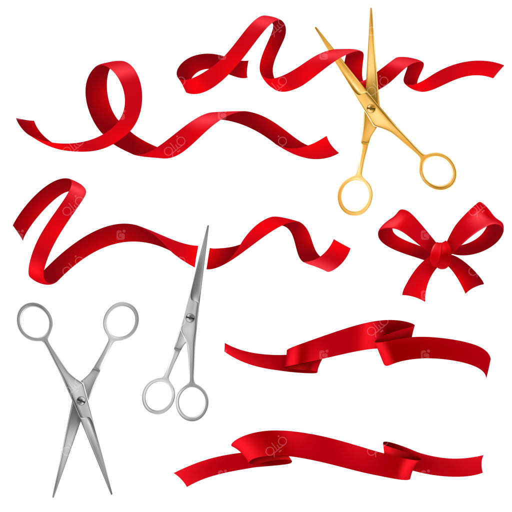 قیچی و روبان‌های واقعی‌نما