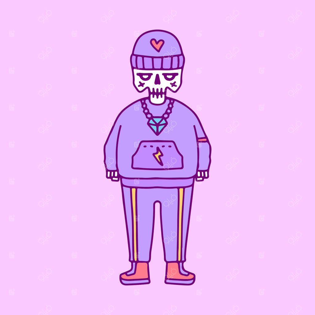 جمجمه رپر - تصویرسازی برای تیشرت، پوستر، برچسب یا محصولات پوشاک