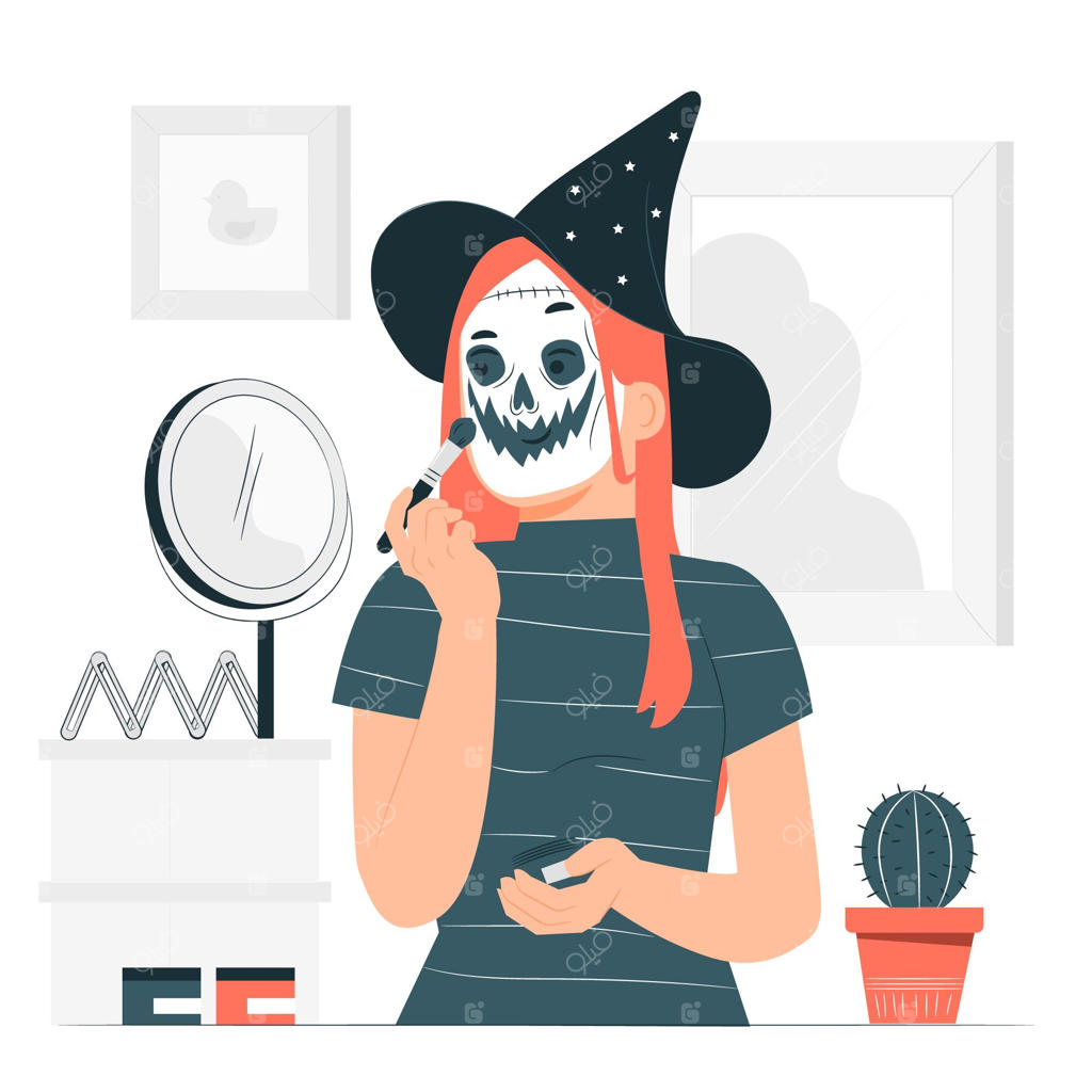 تصویرسازی مفهومی آرایش ترسناک خود-آرایی