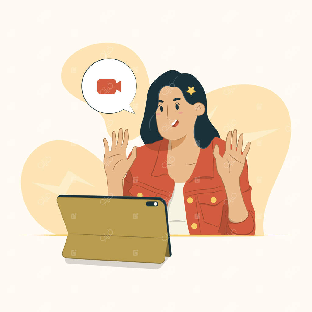 تصویرسازی مفهوم تماس ویدیویی