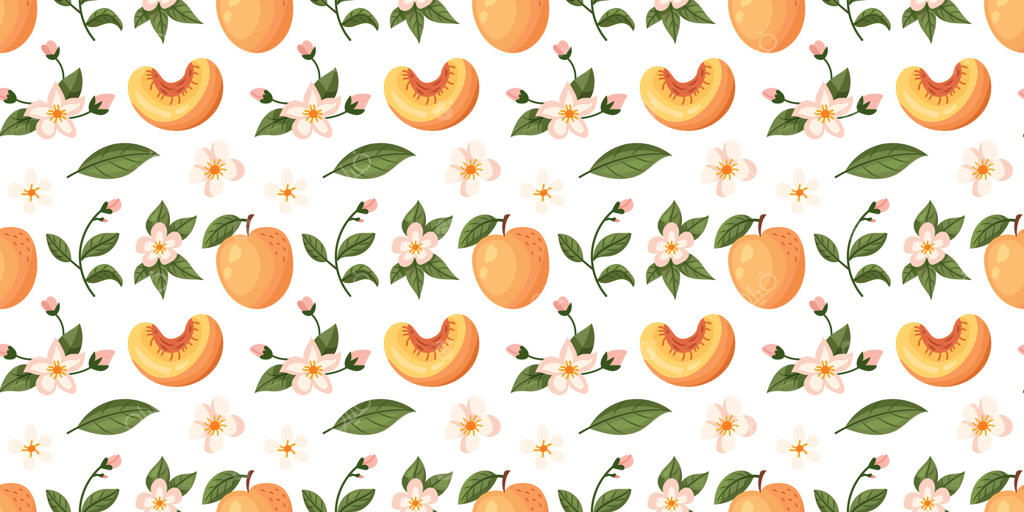 پترن هلویی پرجنب‌وجوش و گل‌دار برای پروژه‌های طراحی وکتور پیشرفته