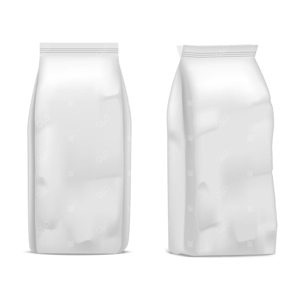 بسته‌بندی قهوه سفید و ساده به‌صورت واقع‌گرایانه