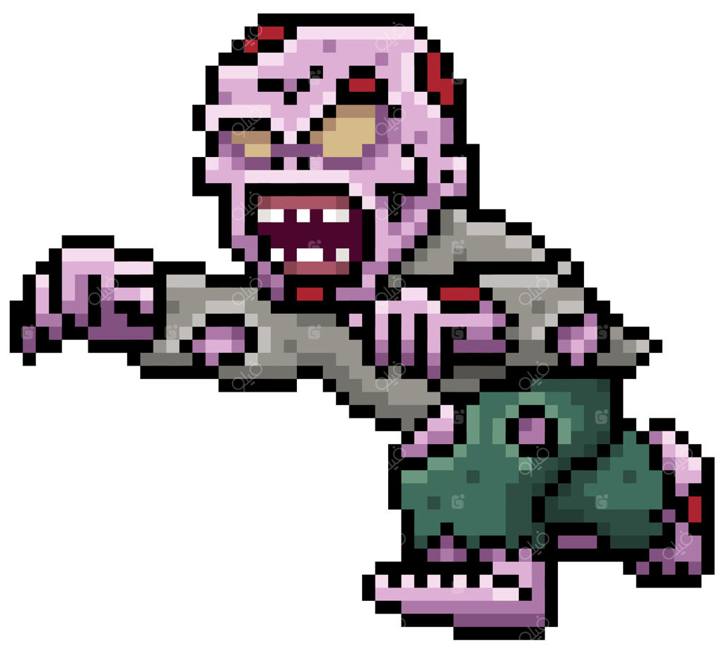 طراحی پیکسلی زامبی کارتونی