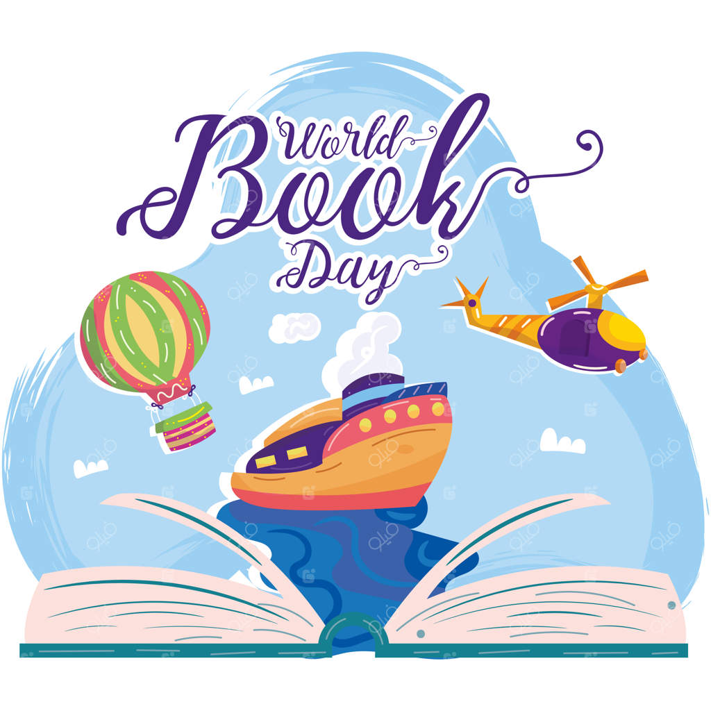 کتاب باز با آیکون‌های وسایل نقلیه: تصویر وکتور