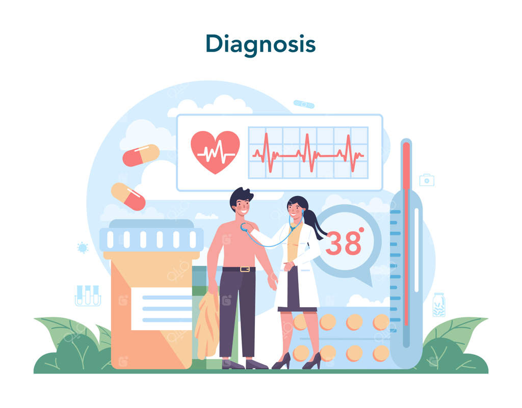 مفهوم دکتر: مراقبت‌های بهداشتی، درمان مدرن، تحلیل و تشخیص تخصصی پزشکی در لباس کار، درمان و بهبود بیمار - تصویر برداری جدا شده از هم