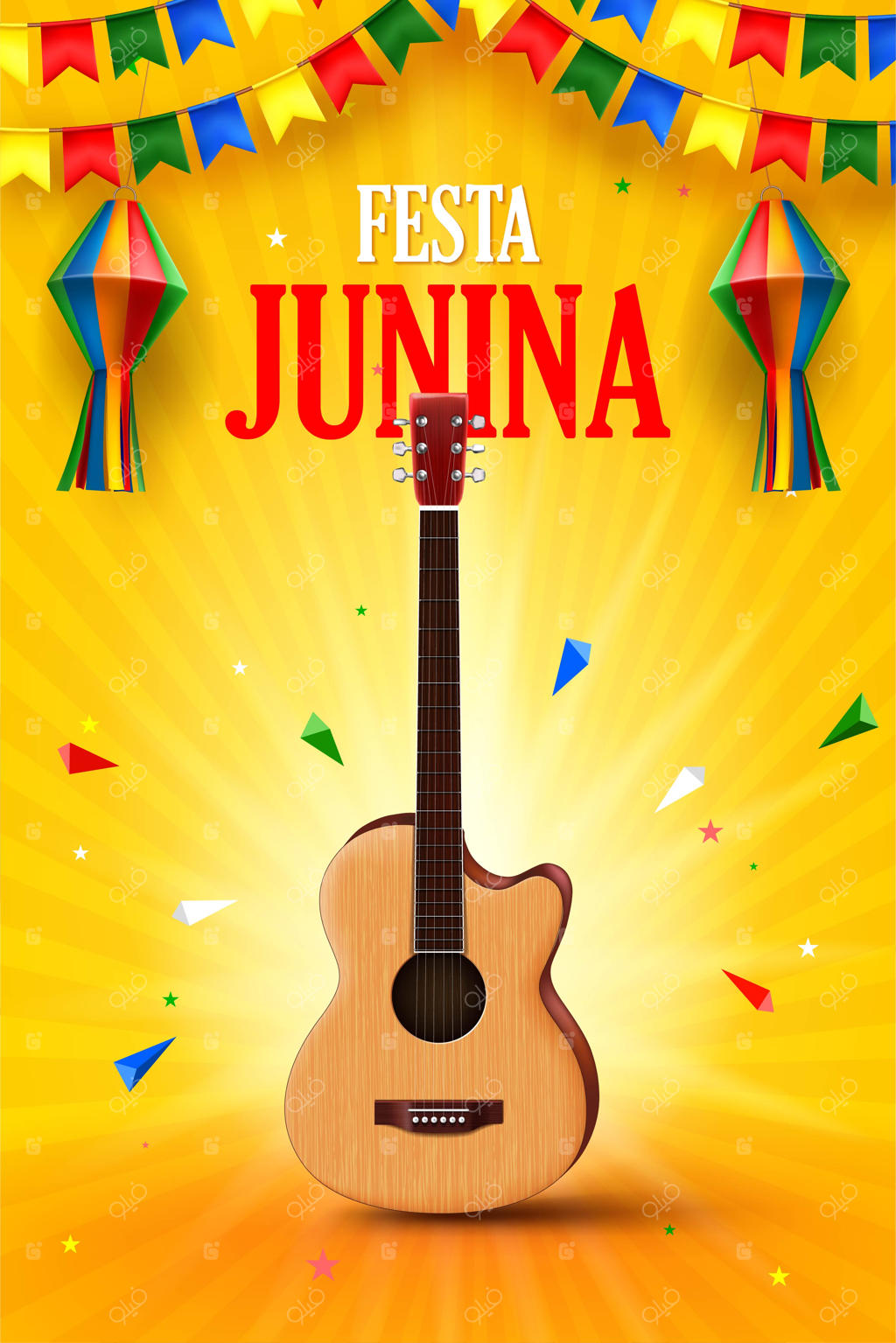 قالب خلاقانه فستا جونینا با تصویرسازی گیتار