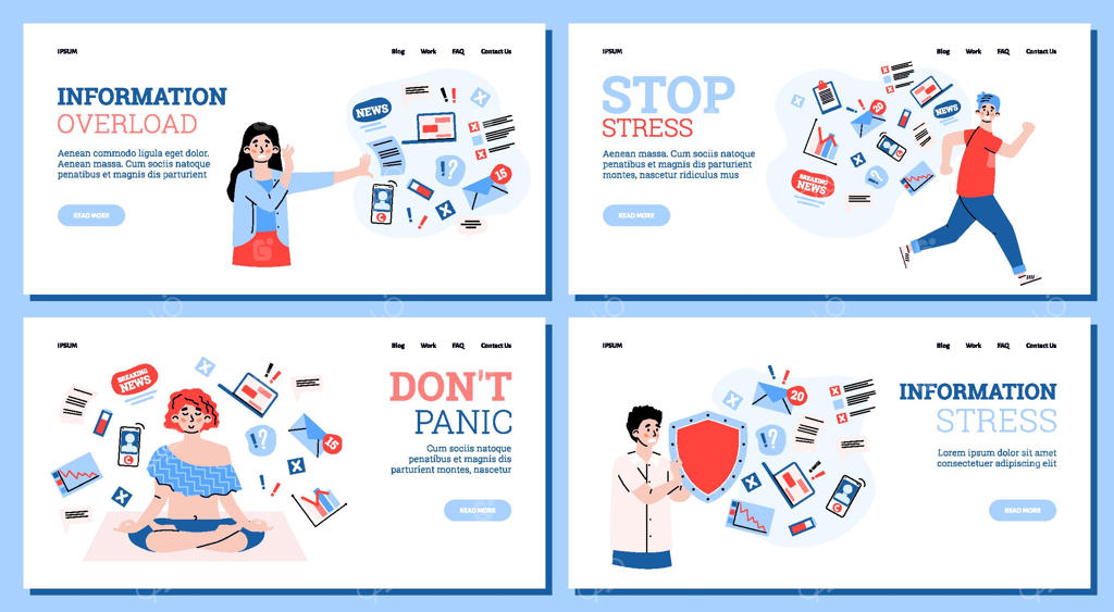 مفهوم استرس اطلاعات: بارگذاری بیش از حد داده و کار همراه با تصاویر وکتوری