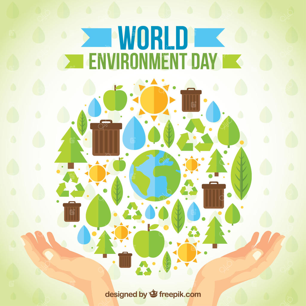 طرح‌های دستی از دست با عناصر محیطی ساده و مسطح