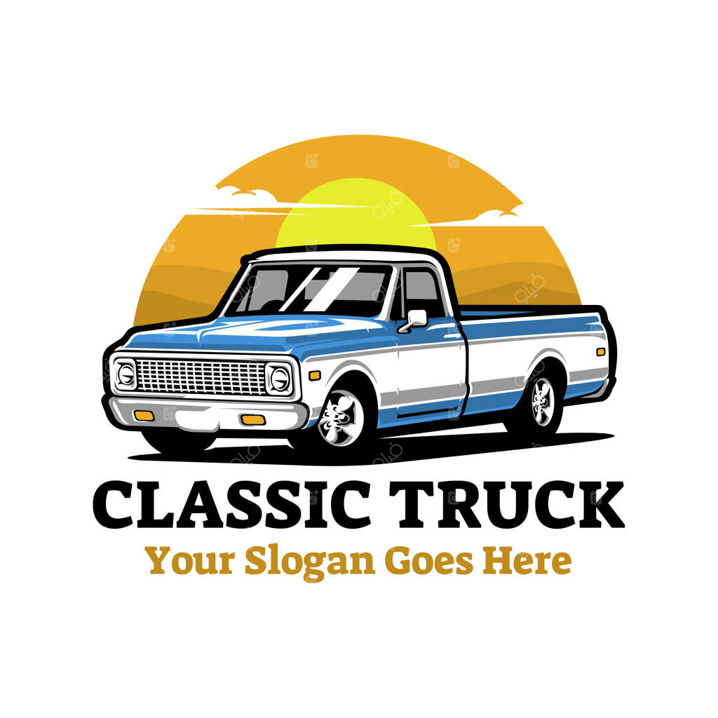 تصویر وکتور لوگوی وانت کلاسیک آمریکایی ممتاز راد اصلاح شده