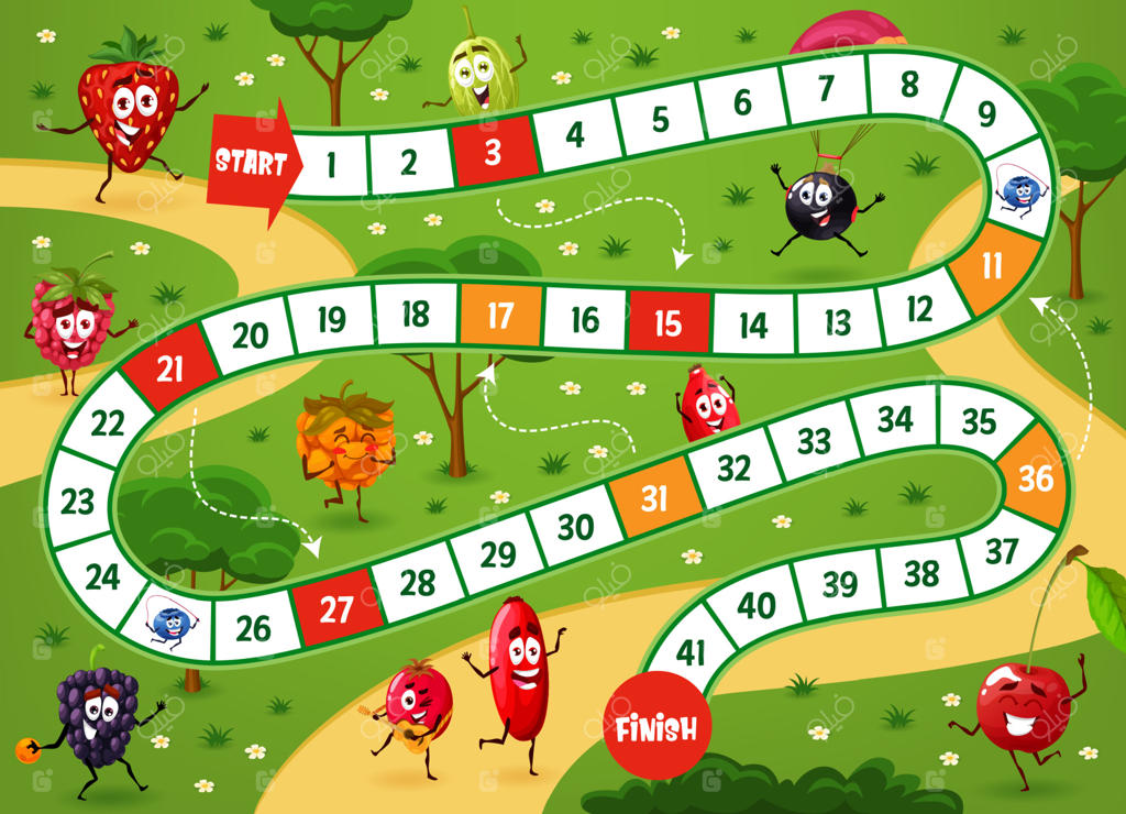 بازی رومیزی: کاراکترهای خنده‌دار کارتونی به شکل توت‌ها