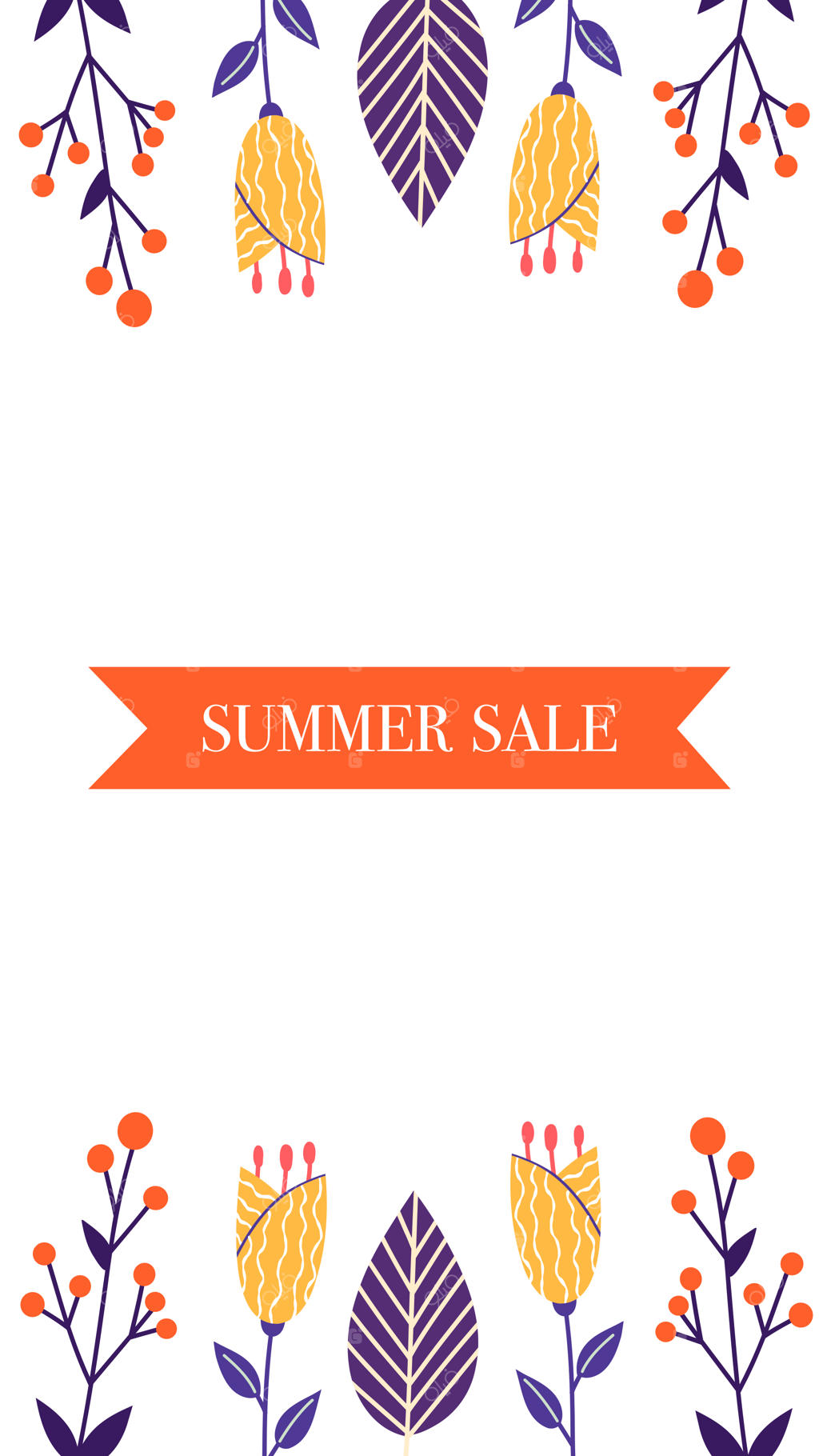 قالب کارت‌پستال یا پست شبکه‌های اجتماعی با طرح‌های گل به سبک فولکلور دستی绘