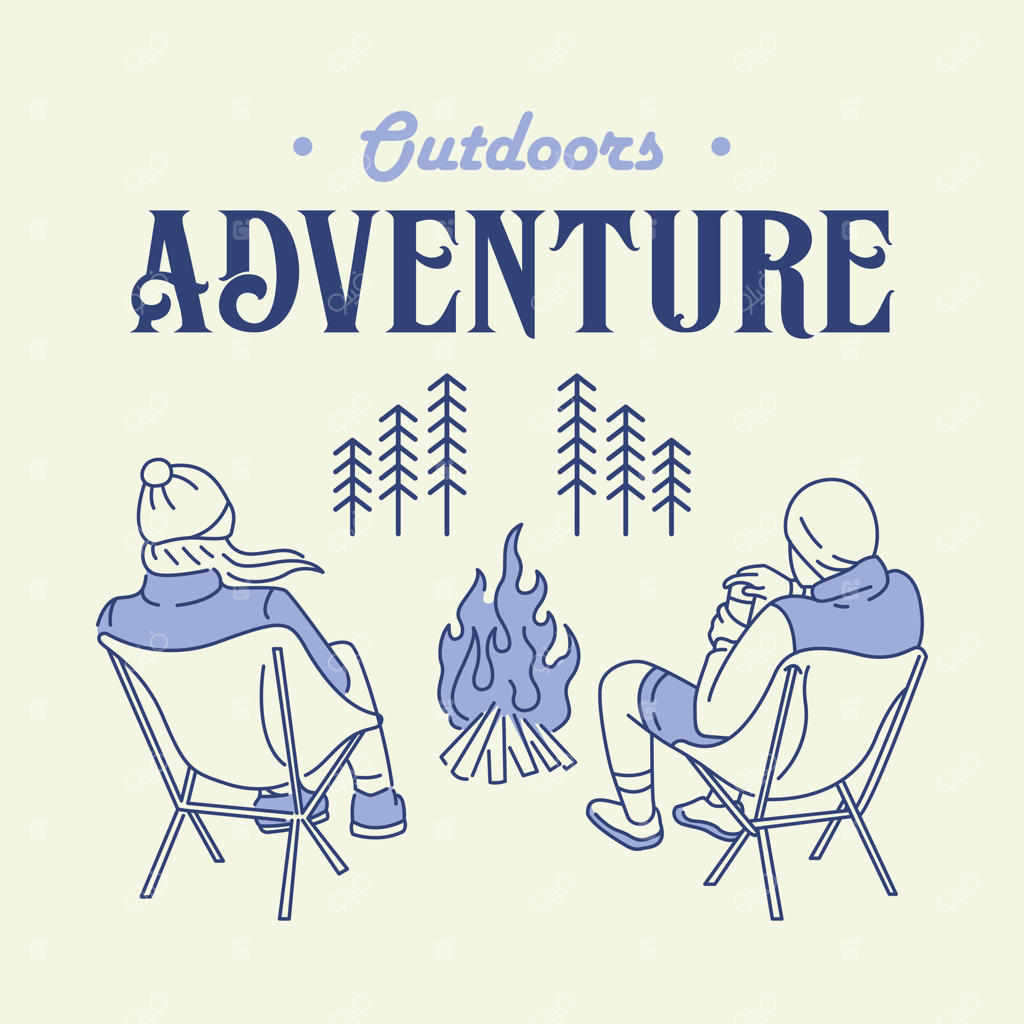 کمپینگ در کنار آتش و ماجراجویی تابستانی در طبیعت