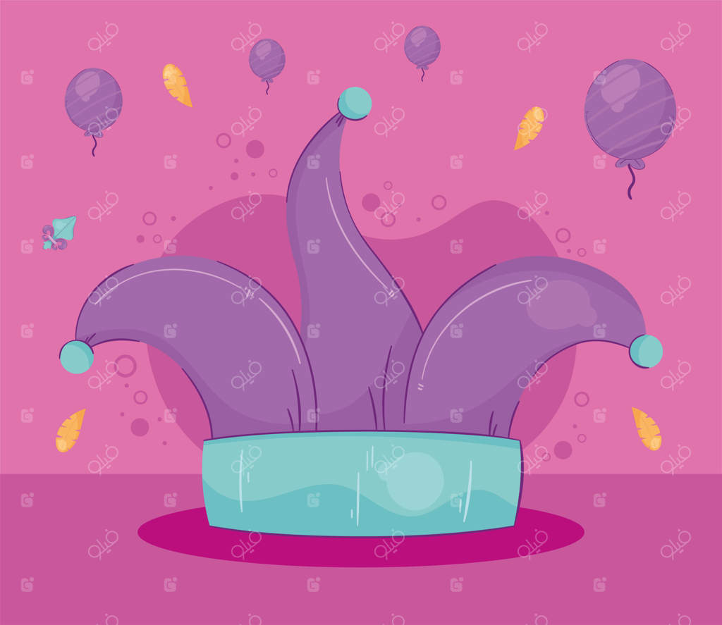 کلاه جوکر آبی و بنفش