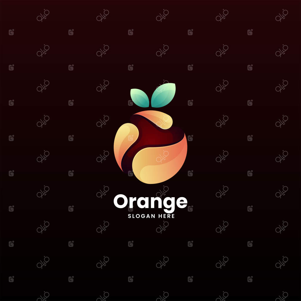 طراحی لوگو وکتور با سبک رنگارنگ و گرادیانت نارنجی