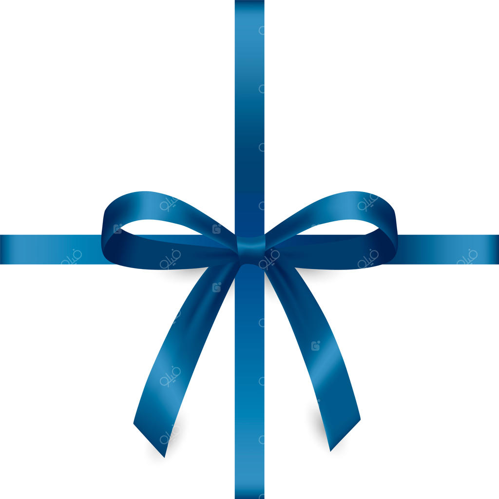 پاپیون آبی و روبان ساتن.