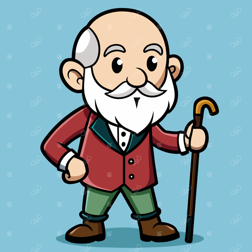 پیرمردی با ریش بلند