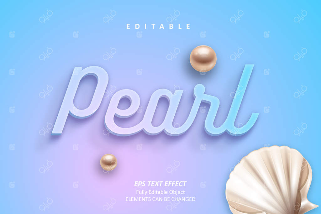 تأثیر متن مروارید و مرجان قابل ویرایش