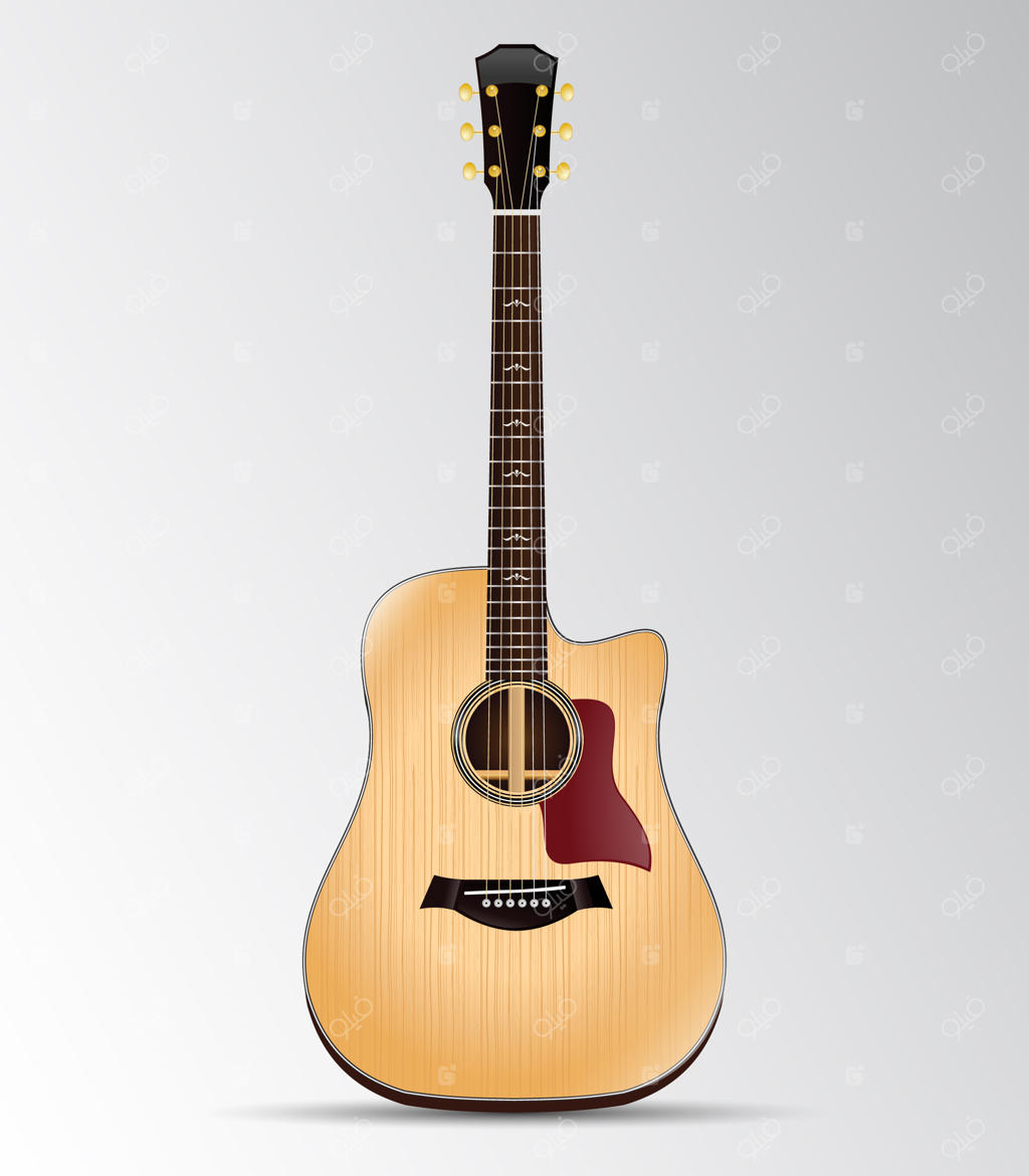 گیتار آکوستیک طرح بریدگی درده نات مجزا شده