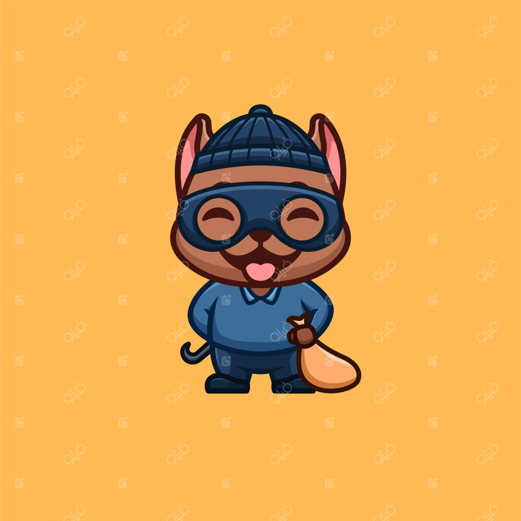 لوگوی بامزه و خلاقانه کارتون دزد پیتبول کایوایی