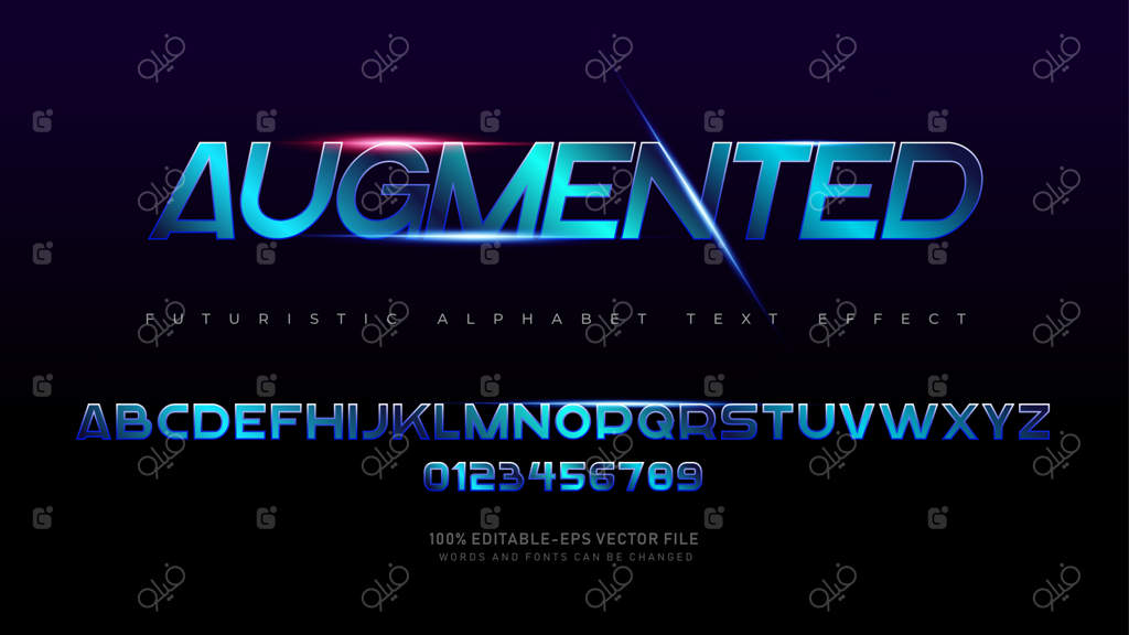 فونت‌های آینده‌نگر مدرن با افکت‌های ویژه برای حروف الفبا