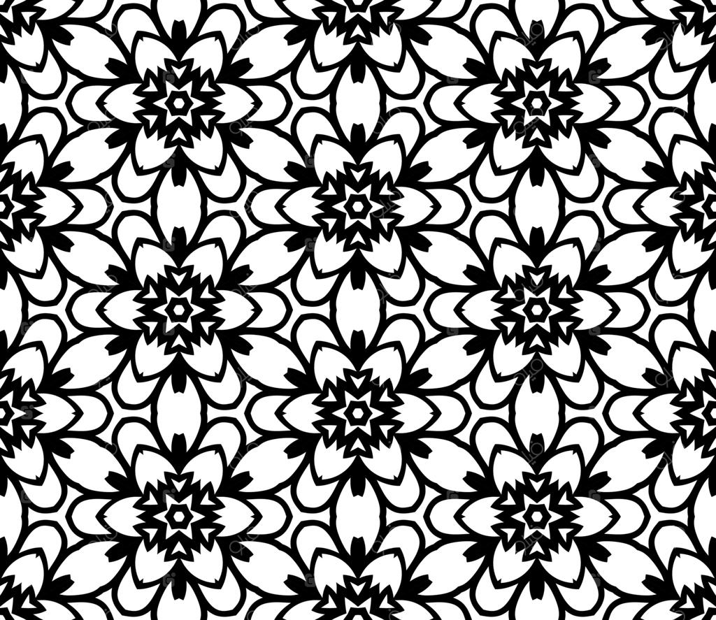 الگوی بی‌نظیر و رنگارنگ گل‌های هندسی انتزاعی. پیش‌زمینه گل‌دار. موزاییک کالییدوسکوپی با تزیین خطوط نازک.