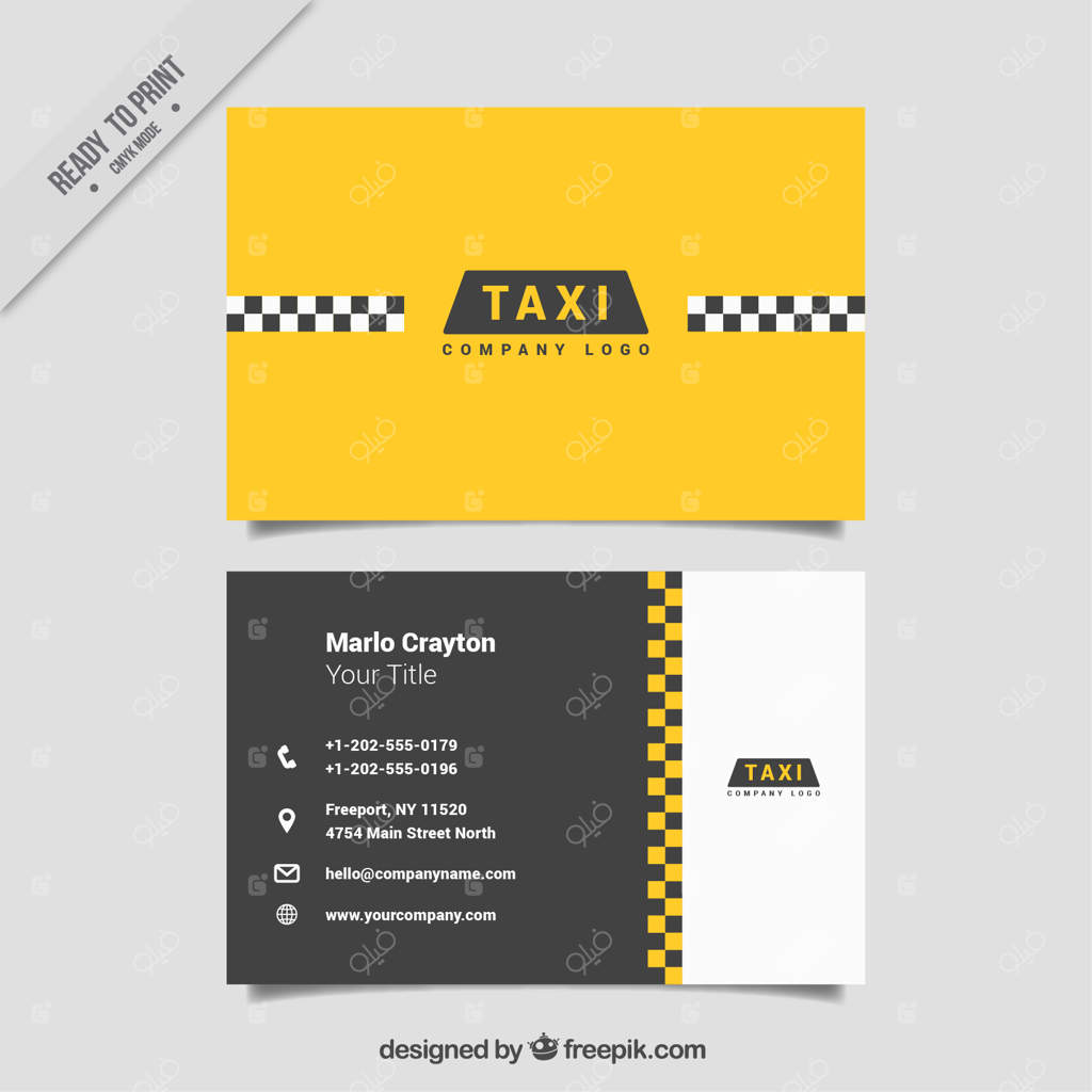 کارت‌های مینیمالیستی برای خدمات تاکسی