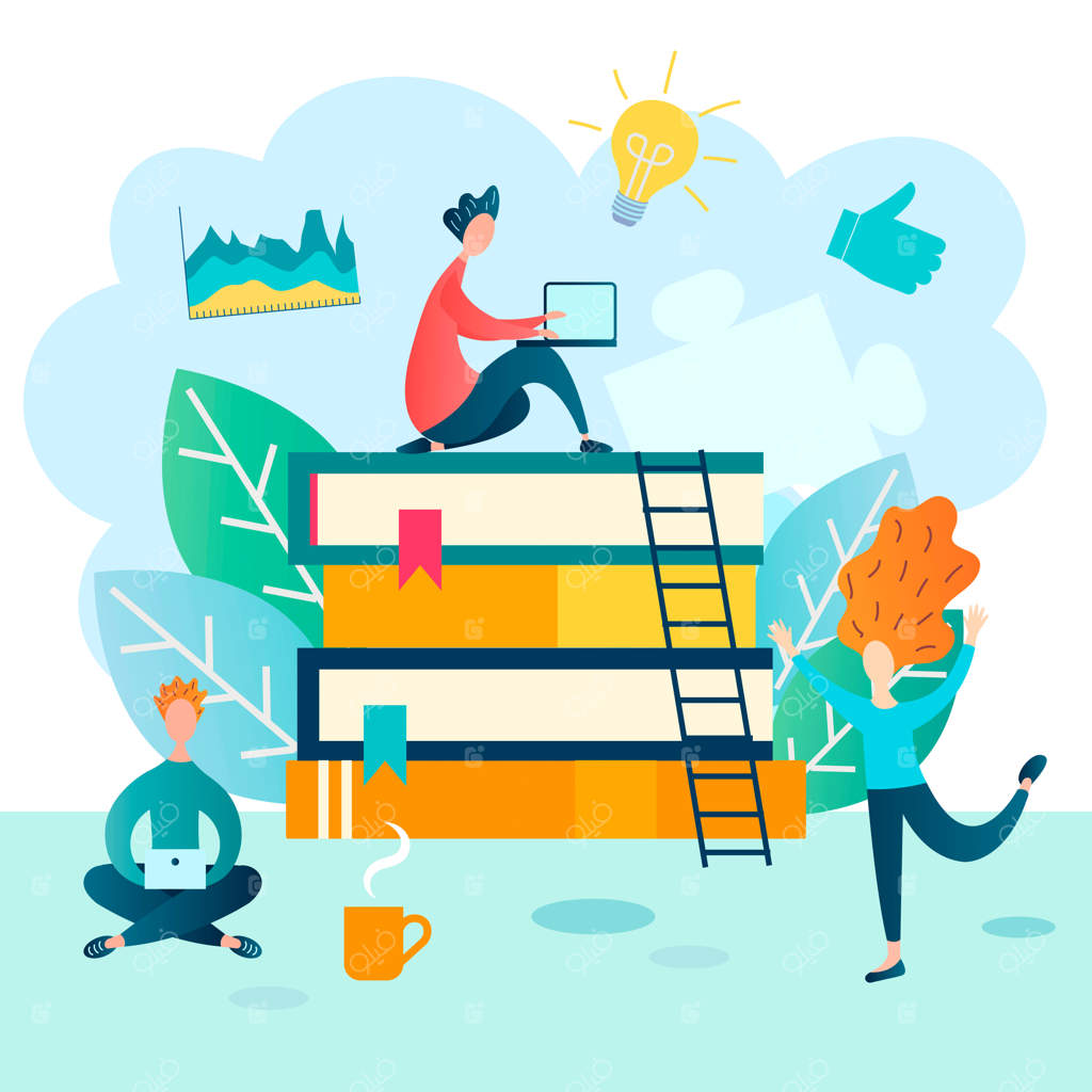 مفهوم آموزش آنلاین در خانه با تصویرسازی وکتور: همکاری تیمی از طریق اینترنت