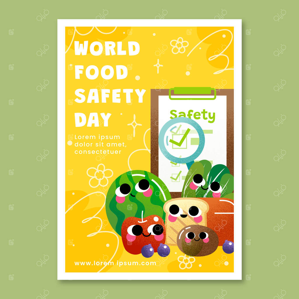 پترن پوستر عمودی برای روز جهانی ایمنی غذا