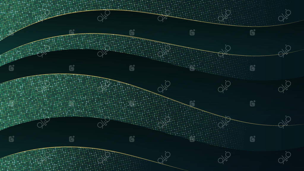 پس‌زمینه لوکس سبز با زرق و برق و عناصر انتزاعی مناسب برای بنرها، تبلیغات و شبکه‌های اجتماعی.