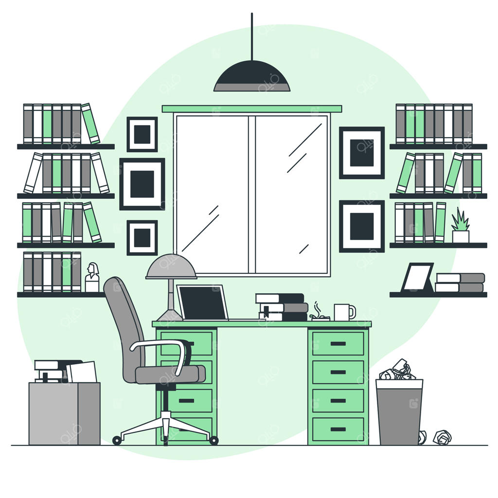 تصویرسازی مفهومی اتاق نویسندگی